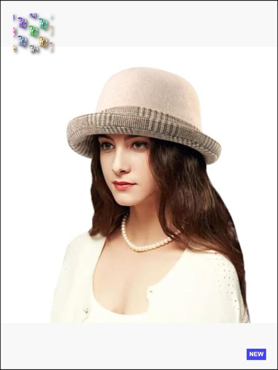 Vintage Felt Cloche Hat Floral Fedora Bucket Bowler Winter Retro Chic main image 7